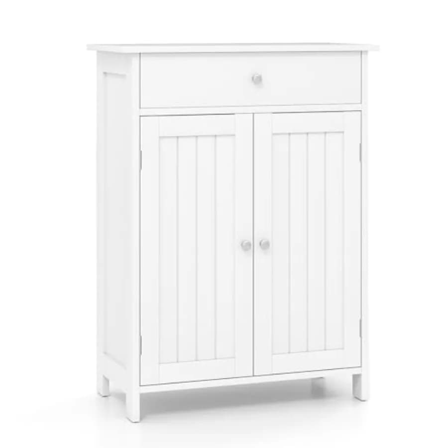 Bathroom cabinet with 2 doors, 1 drawer and 1 adjustable shelf, Modern bathroom furniture