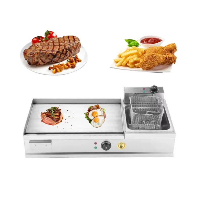 Stainless steel electric grille with pan and barbecue machine with automatic lifting plate for steaks