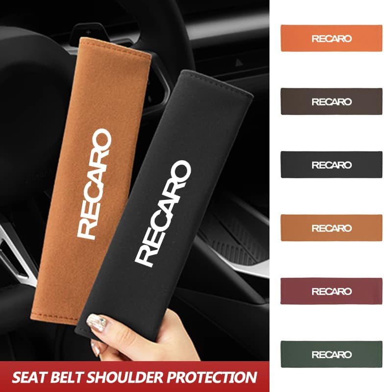 Car Safety Seat Belt Shoulder Cover Suede Protection Padding Pad For Recaro