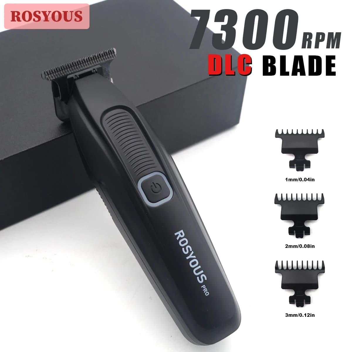 ROSYOUS-RS078 Regulabarba per uomo Lama DLC T-Blade Zero Gapped 7300 rpm Haircuts Professional barber machines