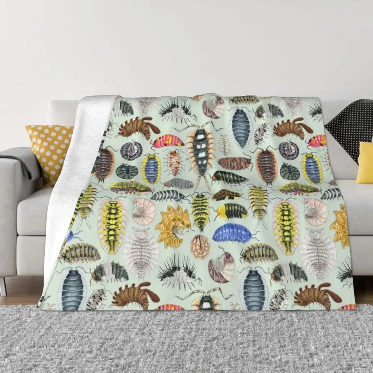 Crazy Isopod Pattern-coperta da tiro Aqua coperte morbide personalizzate per letti
