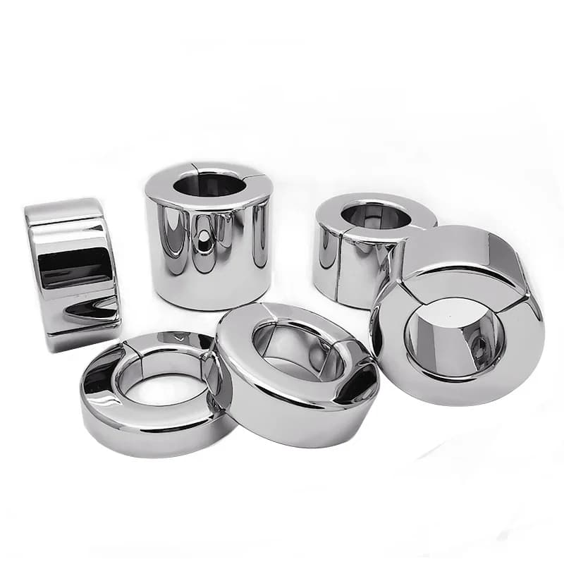 Stainless Steel Metal Testicular Weight Ring for Adults - Delay Ring with Magnet, Testicular Pendant, Male Sexual Aid