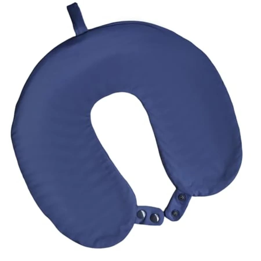 Neck Pillow Cover Cooling Ice Silk Travel Pillowcase with Double Snap, Soft, Washable and Lightweight, Fits U-Shaped Travel Pil