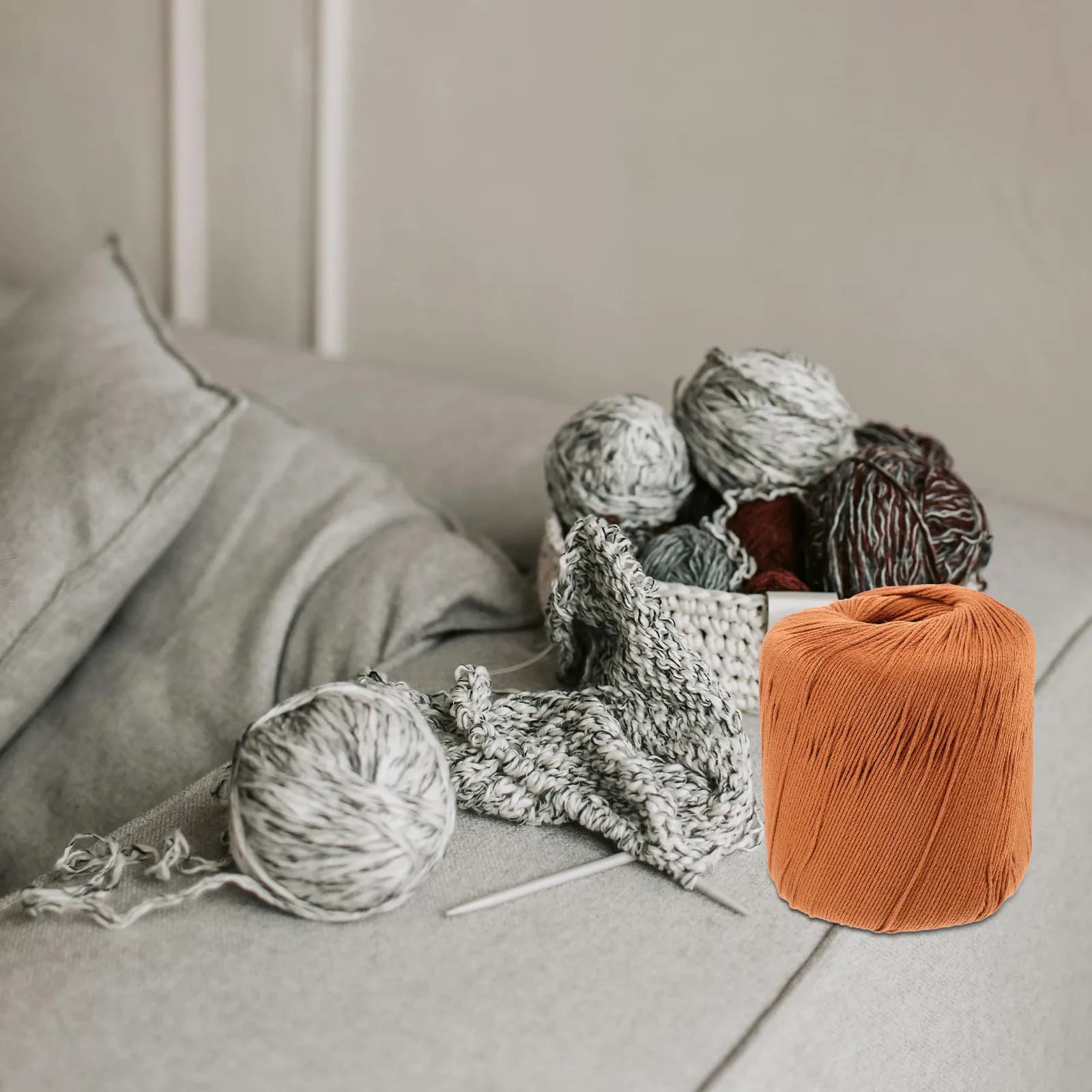 Filato di Cotone Multifunzione per Uso Domestico, Comodo Filato per Lavori a Maglia, Fai-da-Te, Artigianato, Accessori per Uncinetto per Sciarpe, Cuscini e Altro