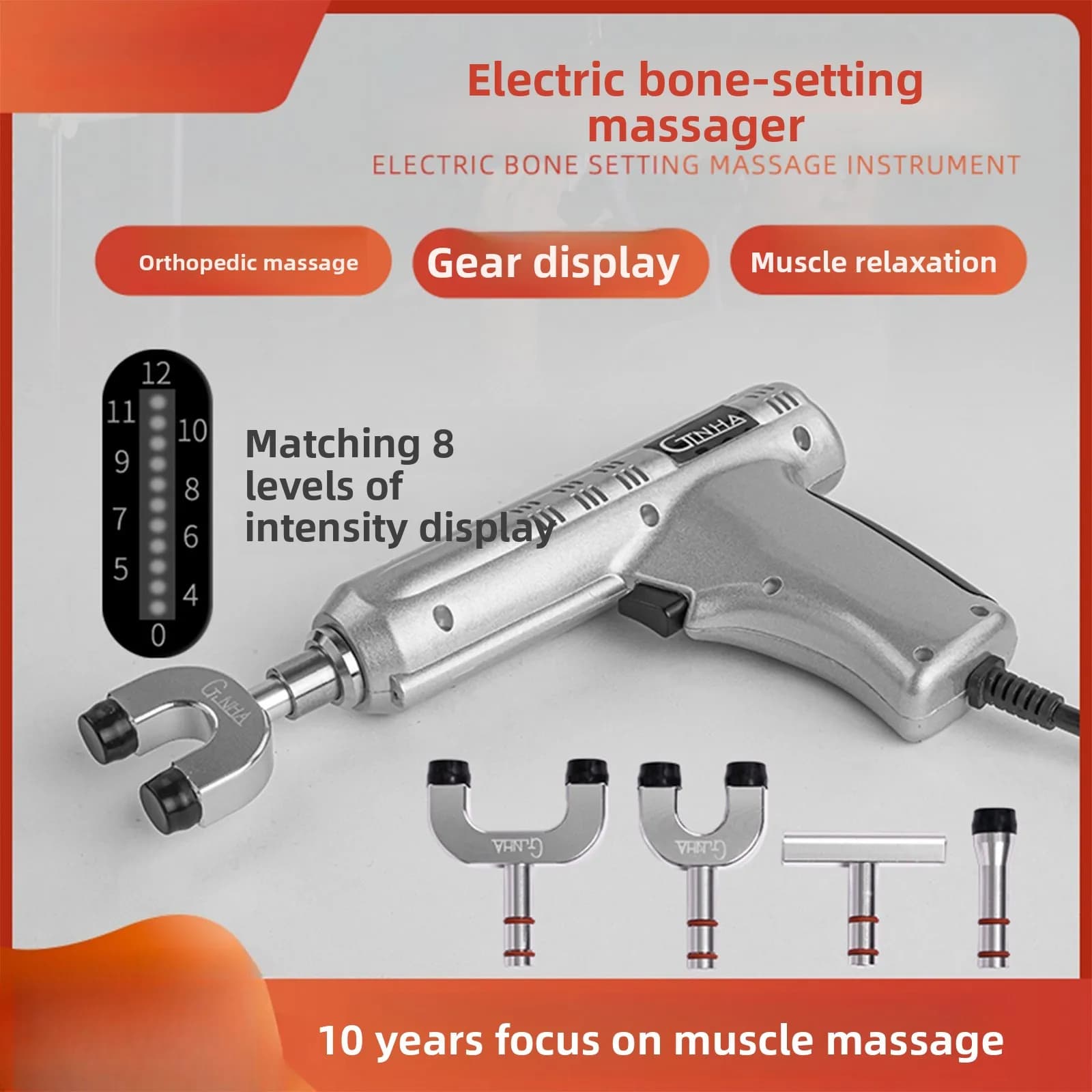 Household Electric Spinal Orthodontic Gun Intelligent Frequency Conversion Activator Massager