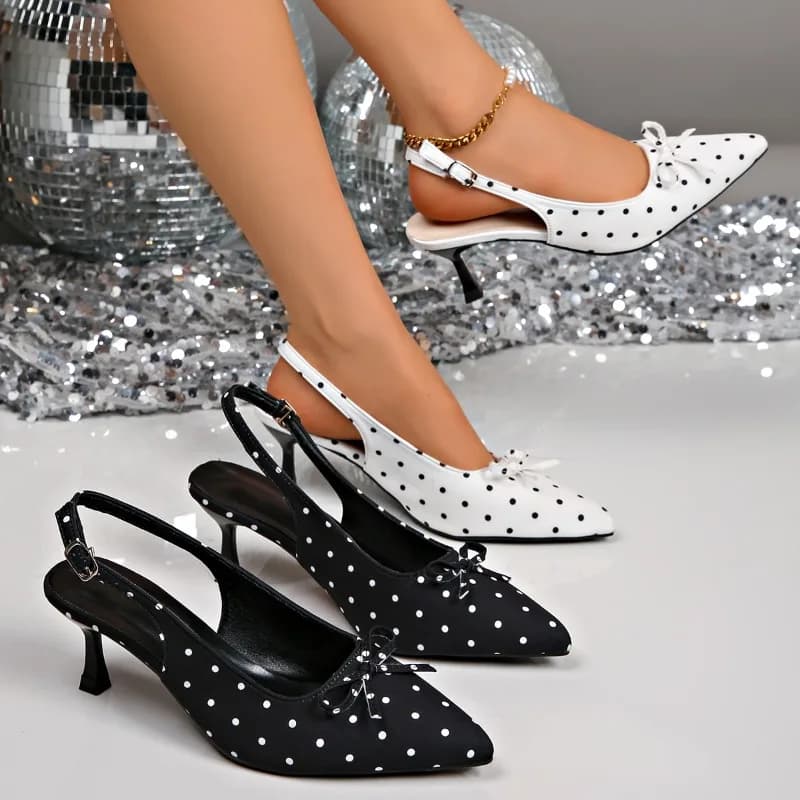 New Elegant Party Women's High Heels Fashionable Bow Designer Women's Sandals Sexy Pointed Toe Slingback Women's Casual Shoes