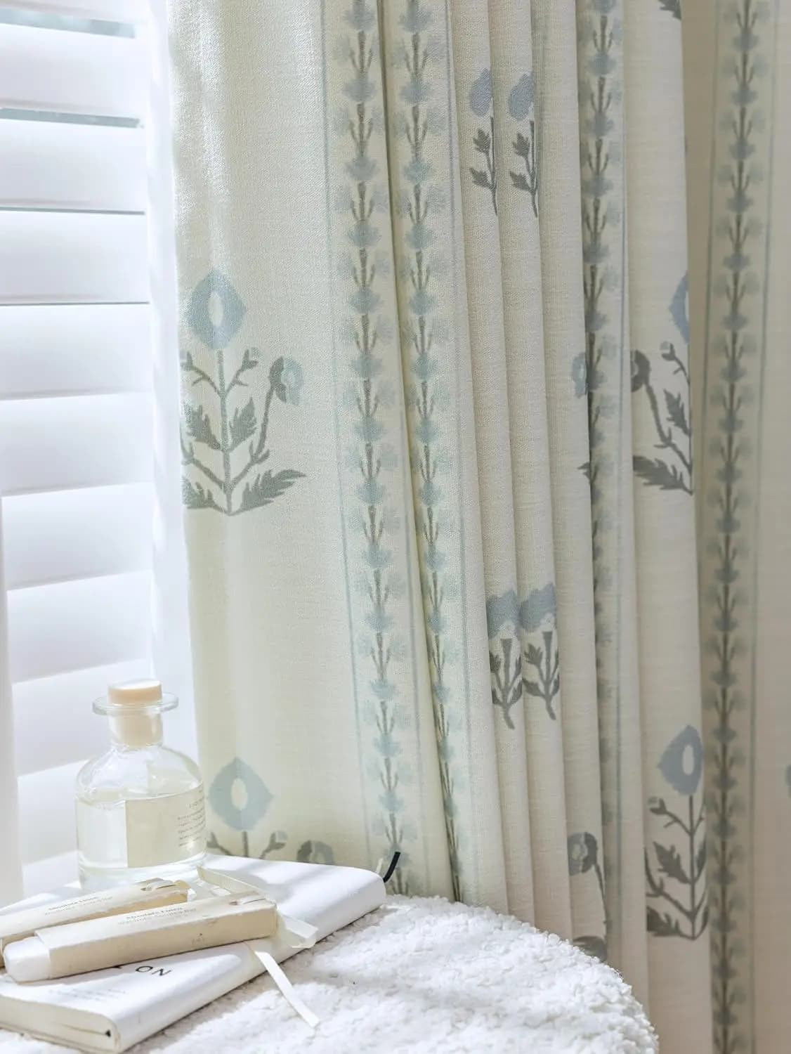 Tende Plissettate in Misto Lino - Design Floreale Filtrante della Luce per Soggiorno, Camera da Letto, Sala da Pranzo