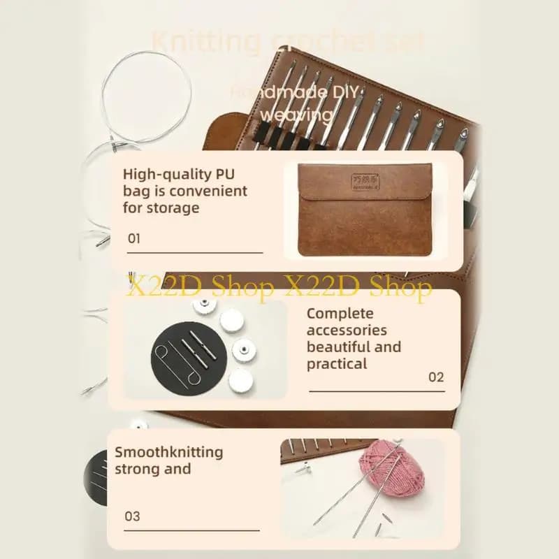 X22D 3-10,0 mm a maglietta a maglia tunisina uncinetto intercambiabile set per artigianato