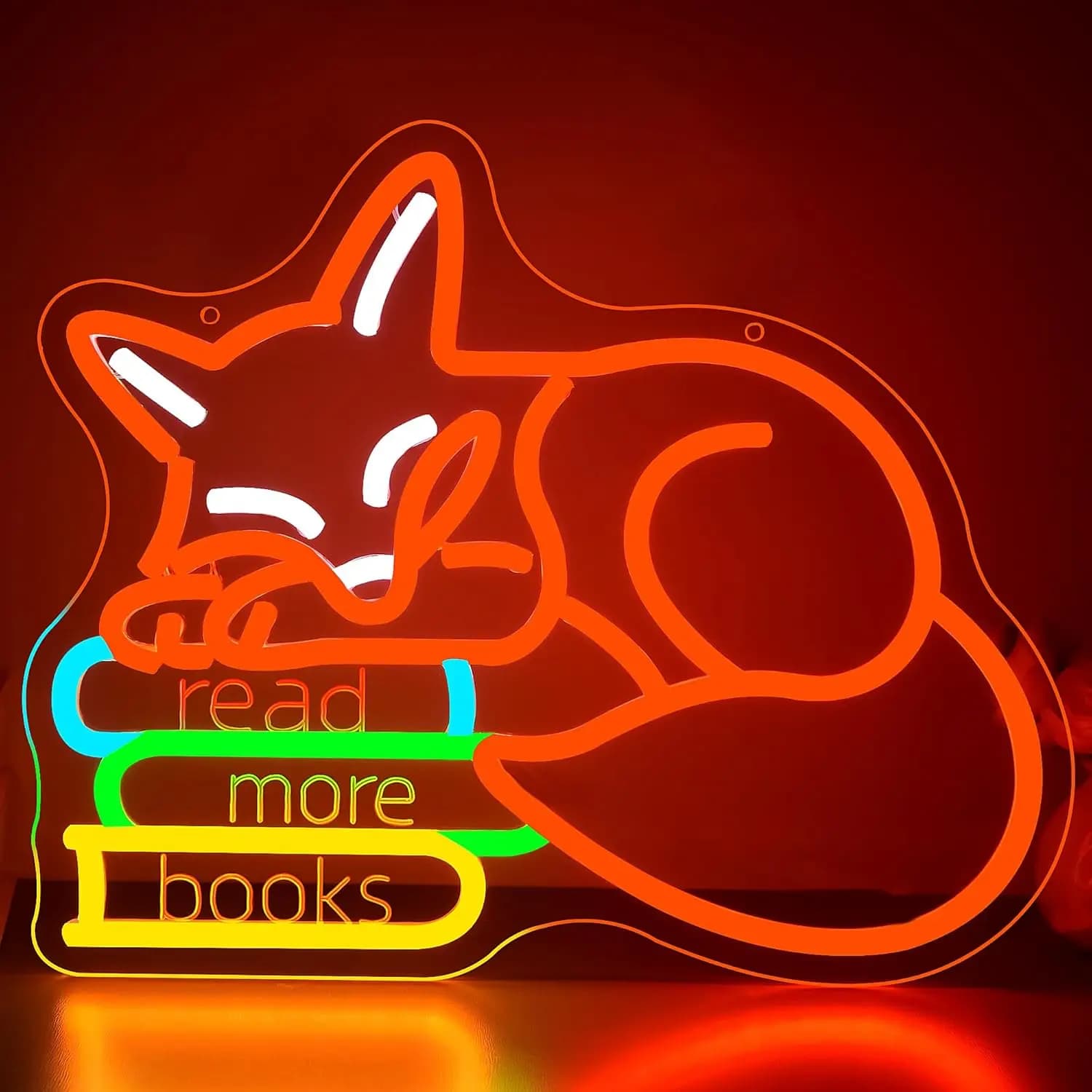 Insegna Luminosa al Neon 'Leggi Più Libri', Decorazione per Stanza, Luce LED Alimentata via USB per Aula, Sala Lettura, Biblioteca, Camera da Letto, Regalo