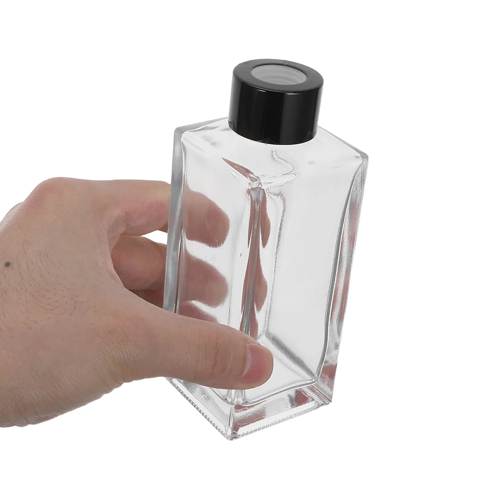 Set di 4 Mini Diffusori in Vetro Trasparente, 5 x 1,9 Pollici, per Aromaterapia da Bagno e Casa, con Bastoncini Diffusori