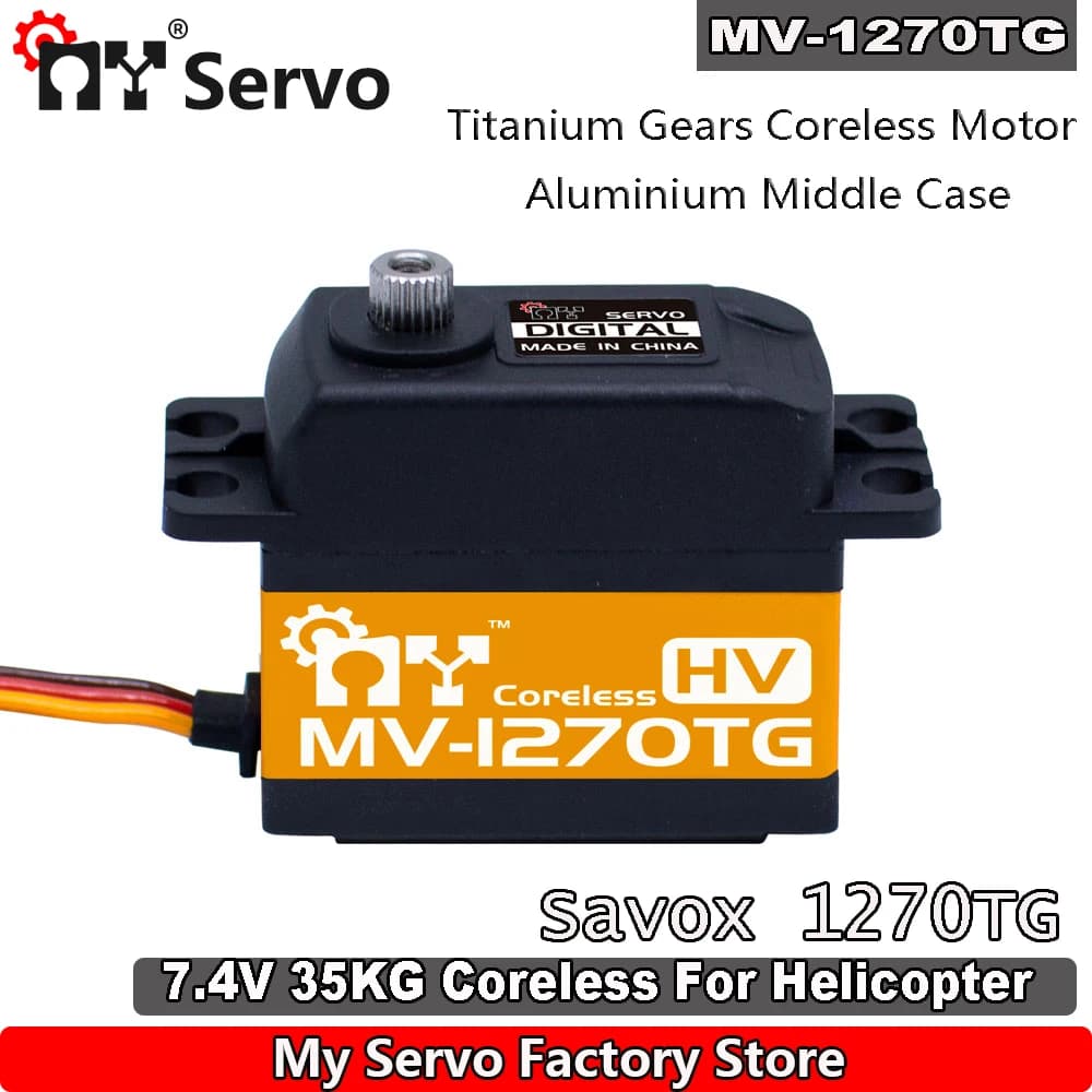Servo RC MY MV-1270TG HV 35kg con Ingranaggi in Titanio, Servo Digitale Standard Senza Nucleo Savox 1270TG per Parti di Elicotteri RC