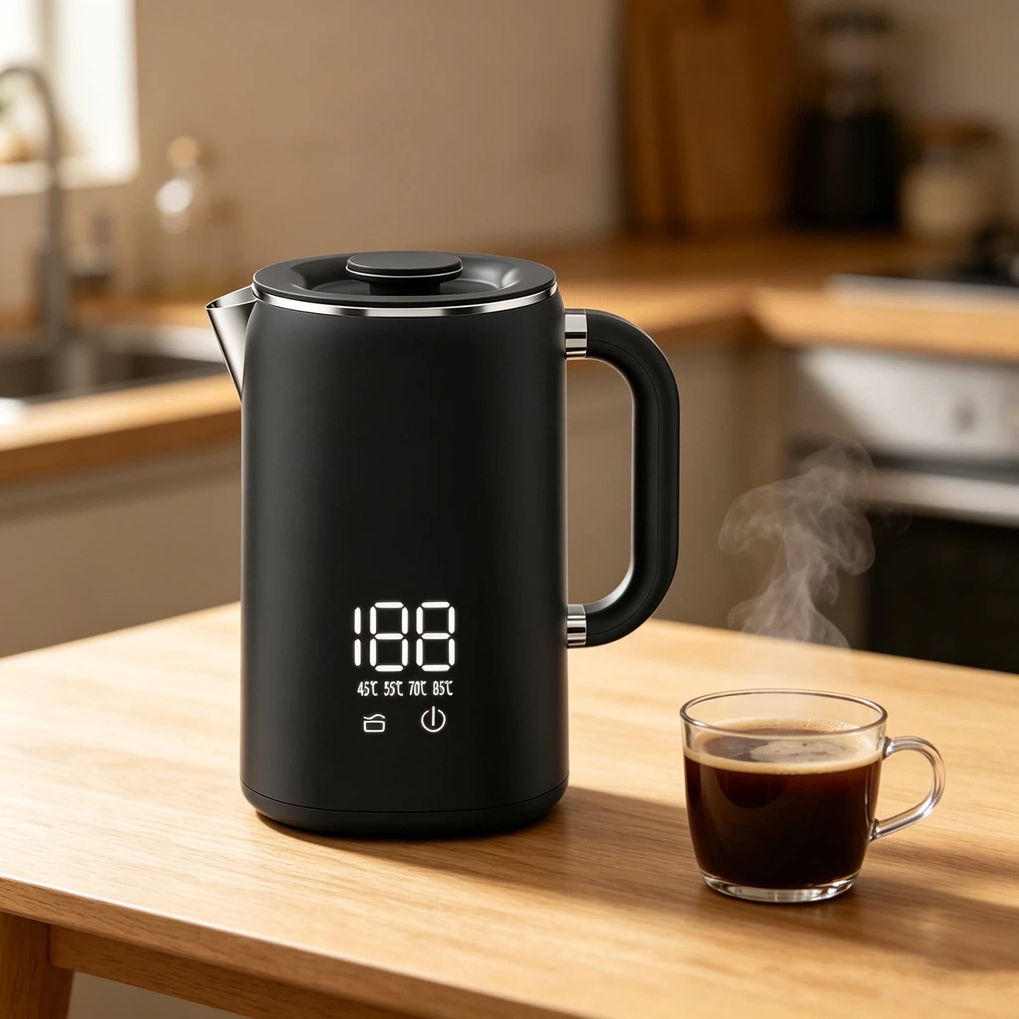 1700ML Electric Kettle Home Thermostatic Kettle Automatic Heat Preservation Teapot 304 Stainless Steel Liner Health Pot 220V