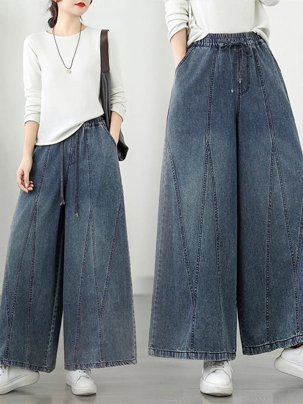 Jeans da Donna a Vita Alta e Gamba Dritta, Nuovi Pantaloni in Denim Autunnali Taglie Grandi, Effetto Snellente, Casual