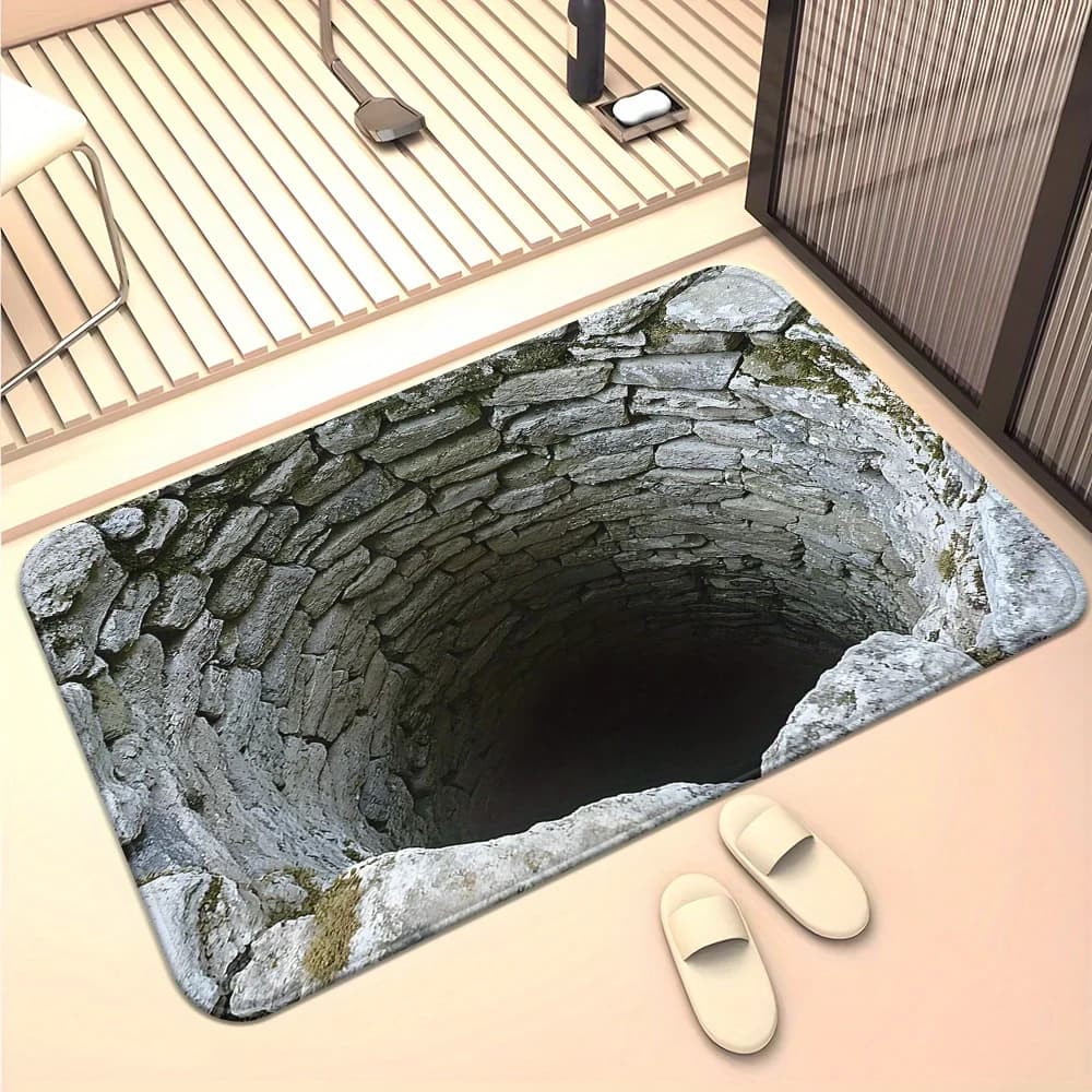 VIKAMA Tappetino da bagno 3D Ocean Visual: tappetino assorbente antiscivolo per zerbino da bagno, ingresso e ingresso