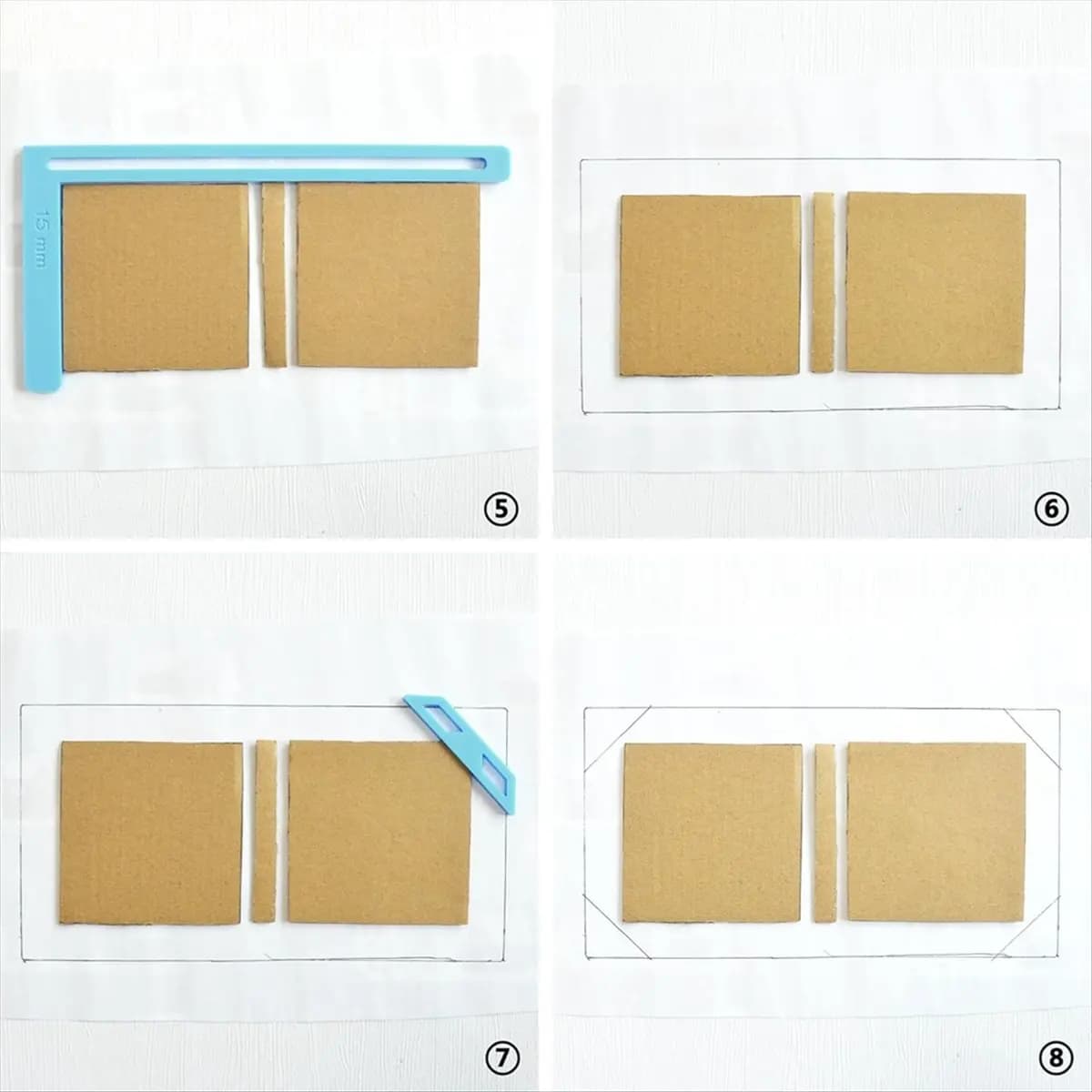 AT16 6Pcs Bookbinding Easy Scrapbooking Tool for , Great Stencils and Cutter Guide Kit Can Be Made Into Notebook Pink