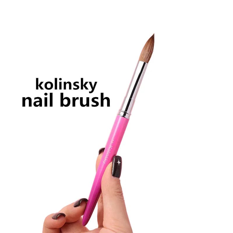 1PCS Kolinsky Hair Nail Art Brush Acrylic UV Gel Carving Pen Brush Liquid Powder DIY Nail Painting Drawing Tools Size 2-18