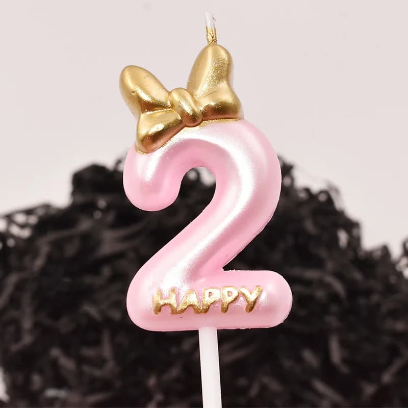 Numero candela rosa compleanno candela ragazza buon compleanno Cake Topper cottura celebrazione Reunions forniture per feste di anniversario