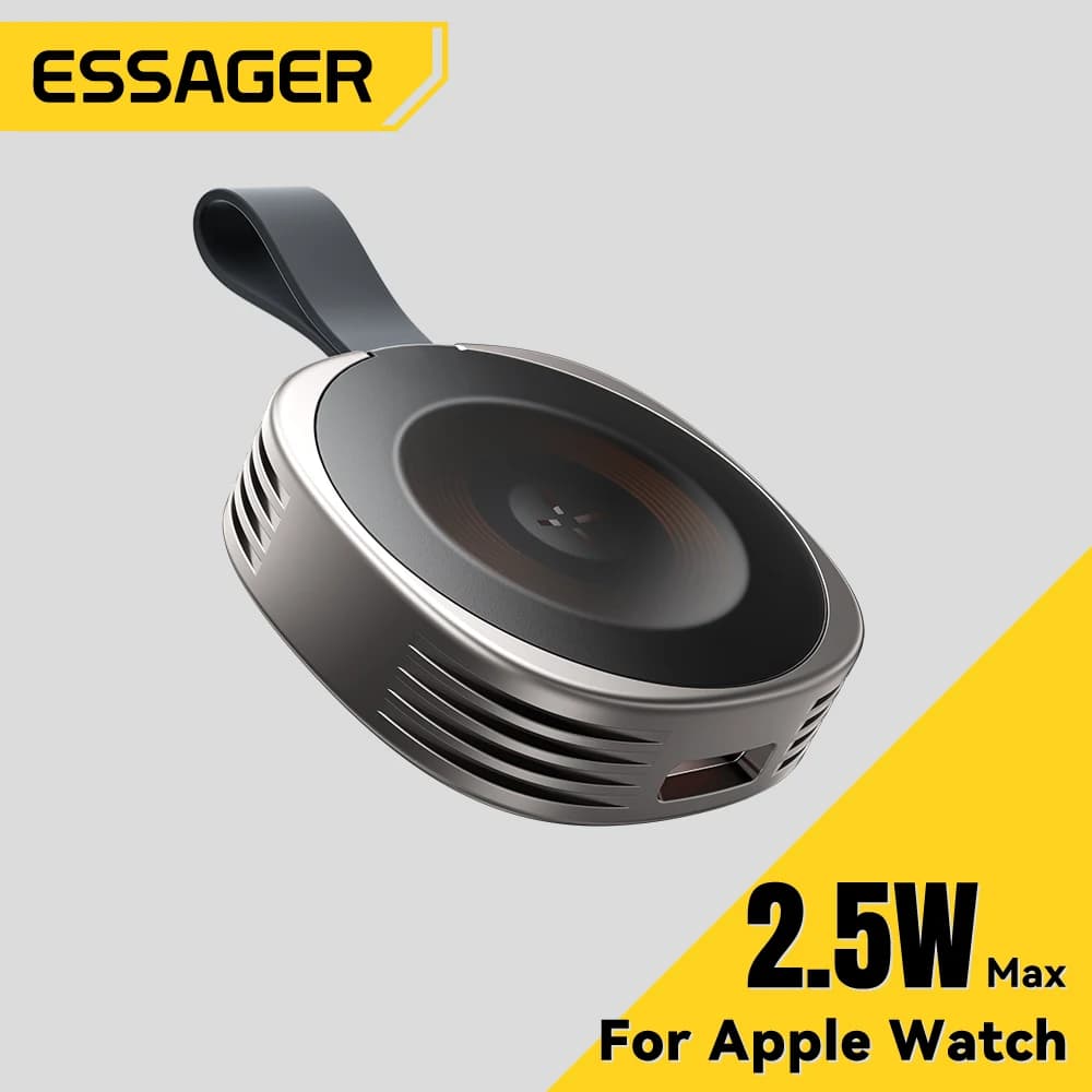 Essager Magnetic Wireless Charger for Apple Watch 8 7 6 5 4 3 2 SE USB Type C Quick Magnetic Charger for iWatch Ultra