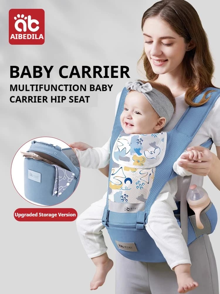 AIBEDILA Marsupio con seggiolino anca Zaino ergonomico per neonato Marsupio per seggiolino da anca per neonato Kangaroo Baby Wrap Sling 0-36M