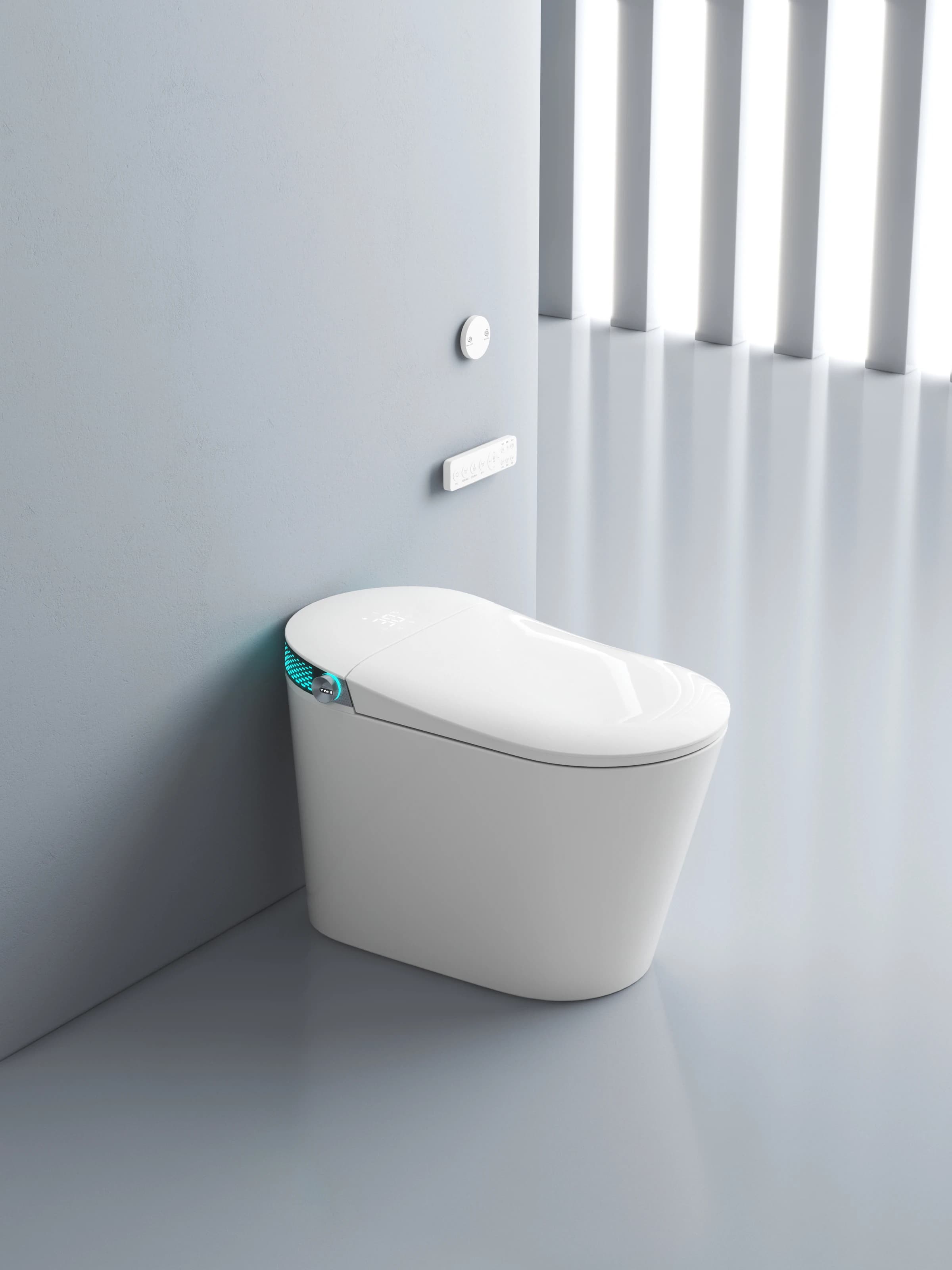 Modern Smart Toilet With Heated Seat, Automatic Flush & LED Display, One-Piece Elongated Intelligent Toilet For Bathroom