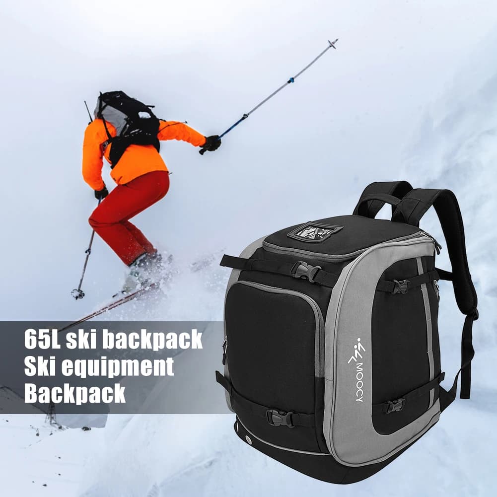 Borsa per scarponi da sci di grande capacità Borsa da snowboard Casco impermeabile regolabile Abbigliamento Zaino Uomo Donna Zaino da sci Campeggio Sci