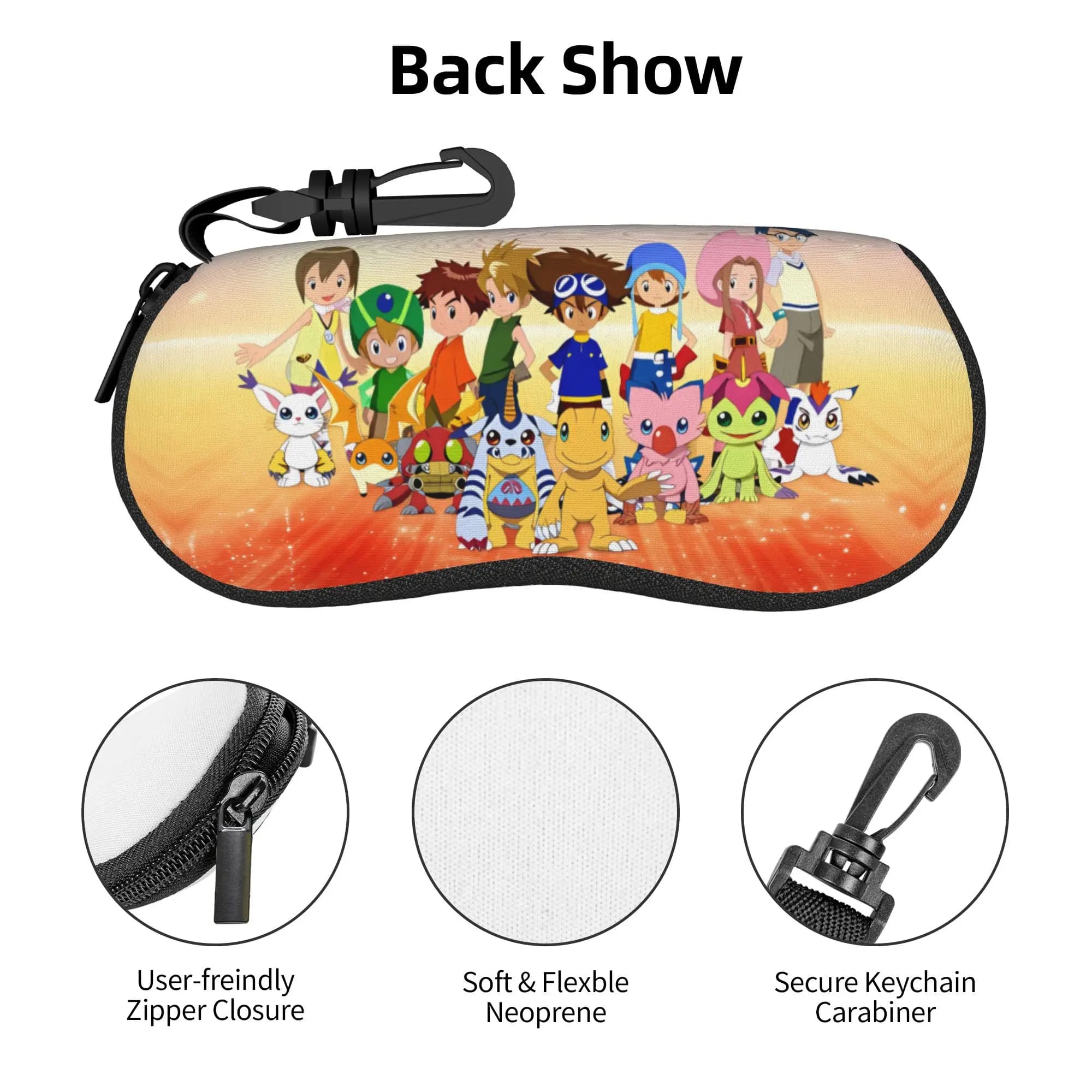 Digimon Taichi Tai Kamiya Sunglasses Soft Case Neoprene Zipper Izumi Matt Ishida Shell Eyeglass Case Protective Box For Glasses