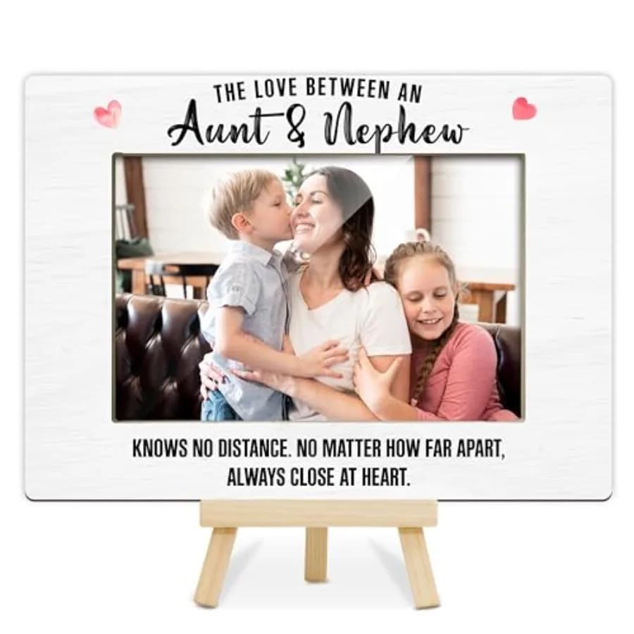 Aunt Picture Frame, Nephew Gifts from Auntie, The Love Between An Aunt and Nephew Photo Frame, Wood 4x6 Picture Frames for Desk