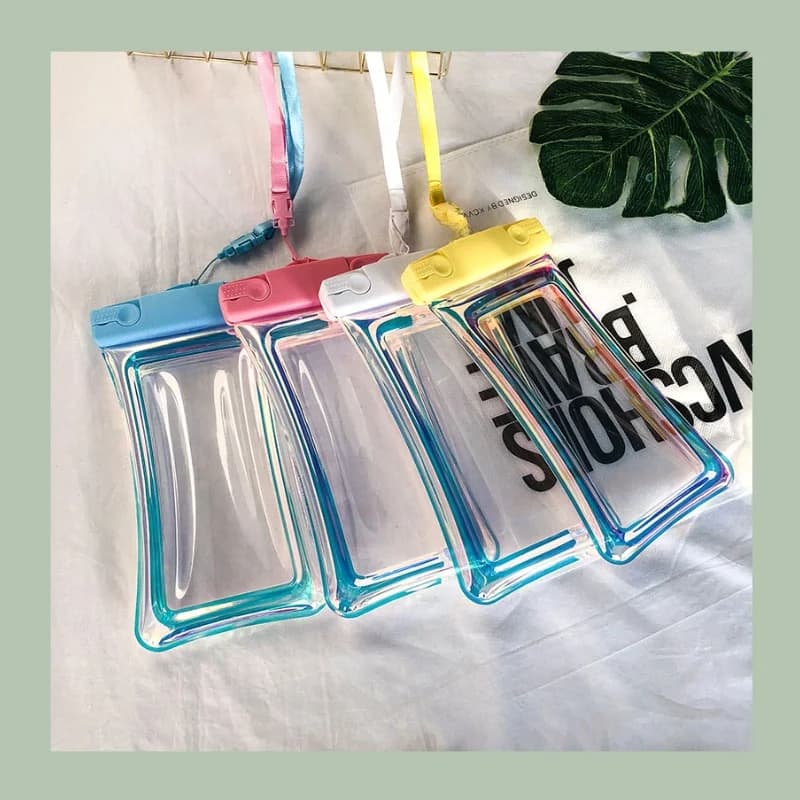 Custodia Impermeabile Gonfiabile per Telefono con Touch Screen Trasparente, Multicolore, Galleggiante, Universale per Immersioni Subacquee, Nuoto e Snorkeling