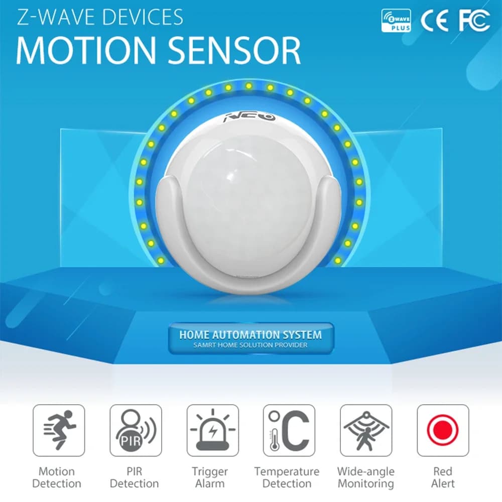 NEO COOLCAM Smart Home Z-wave PIR Sensore di movimento Lux Rilevatore di temperatura Sistema di allarme di automazione EU 868.4