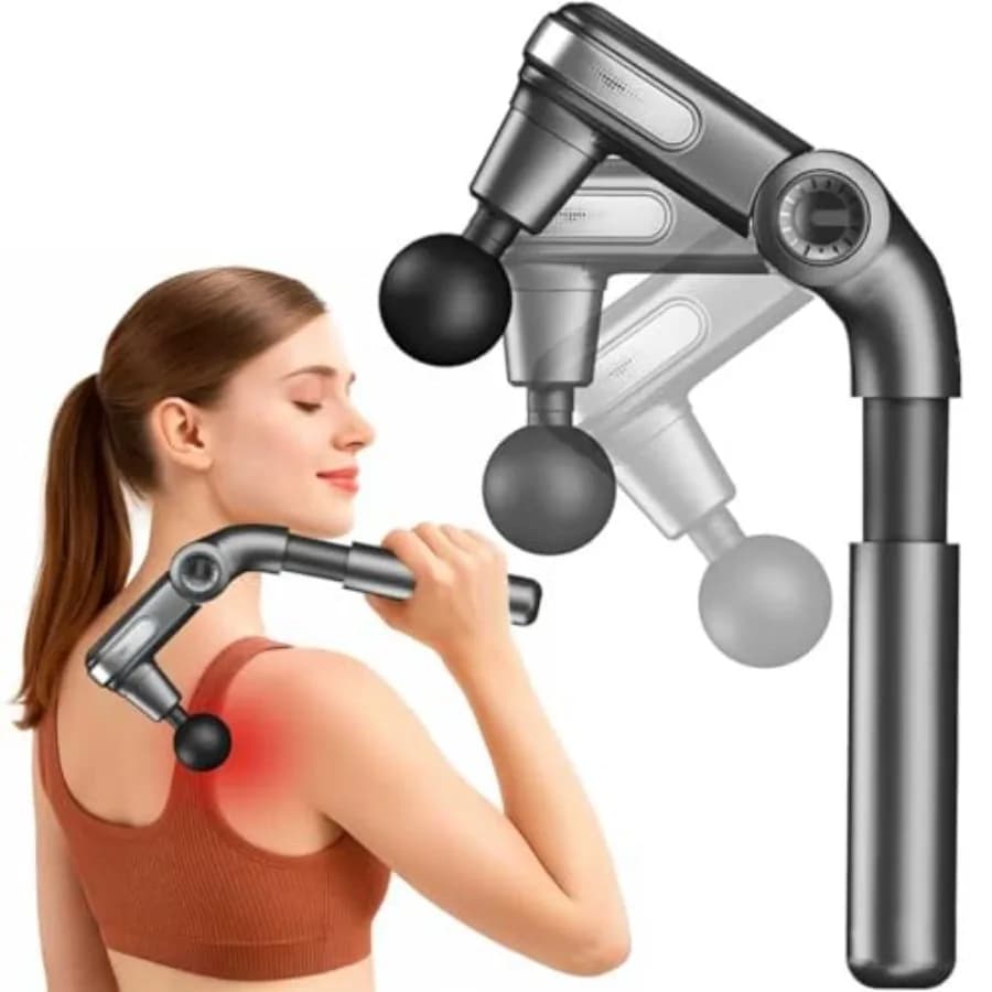 Foldable Massage Gun with Retractable Handle, Back and neck Massage, Portable Device to Relieve Pain at Spalle