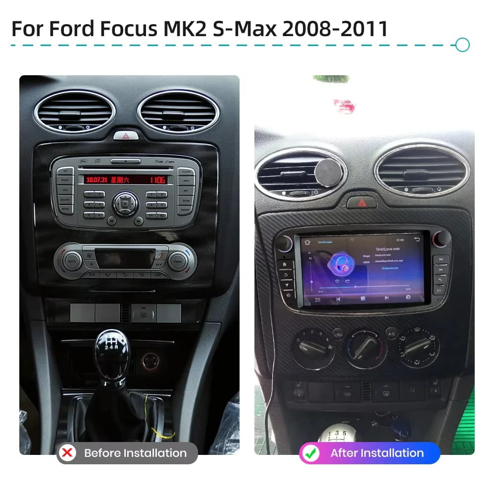 Lettore multimediale per auto adatto a Ford Focus MK2 S-Max 2008-2011, sistema stereo GPS intelligente, autoradio stereo DSP