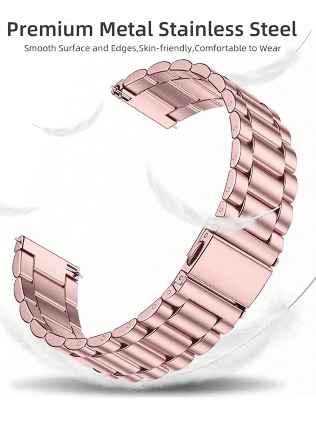 1pc Stainless Steel Watch Band 20mm 22mm. Metal Smart Watch Strap Compatible With Samsung Galaxy Watch 7 6 5 Pro 4 Classic Active 2, Watch GT 4 3 Pro GTR GTS. Premium Mechanical Watch Band Replacement For Traditional Watches. Fashion Quartz Watch Strap