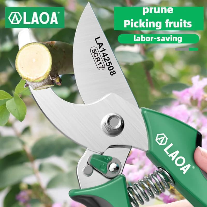 LAOA 8 Inch Pruning Shears Heavy Duty Garden Branch Cutter Fruit Tree Trimming Scissors Landscape Secateurs Hand Pruner