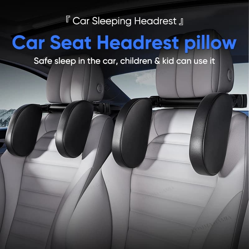 Ergonomico 360 ° Cuscino Cervicale Regolabile per Auto con Memory Foam e Supporti Laterali, Poggiatesta per Dormire con Un Solo Clic