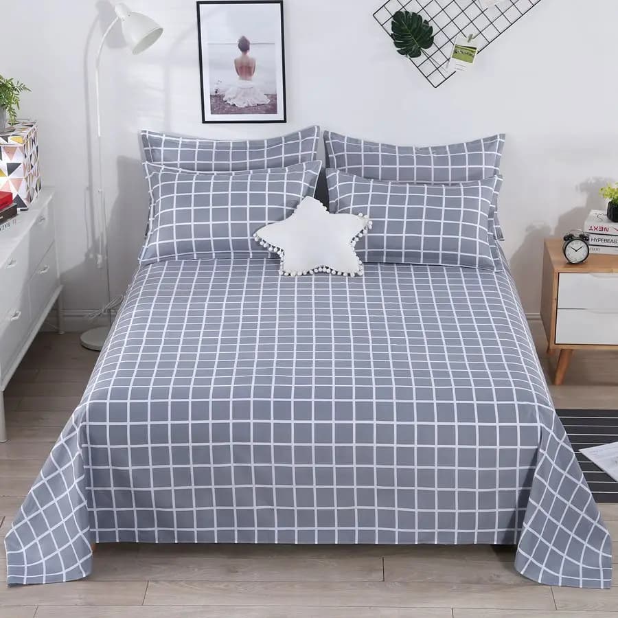 3 pcs/lot Cotton Addensed Sheet Plant Printed Single Double Top King Sheet Pure Cotton Single Size Children's Bed Linen
