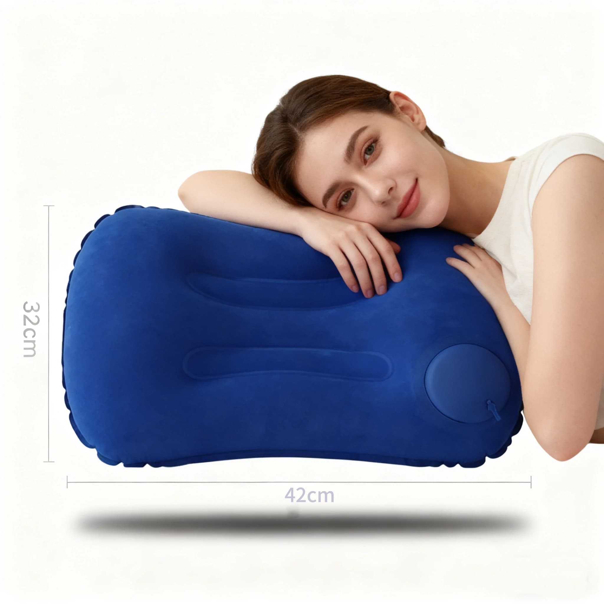 Cuscino Gonfiabile Ultra Morbido Portatile per Supporto Collo e Lombare, Ideale per Campeggio, Piscina, Viaggi in Auto, Comfort Leggero e Compatto per Esterni