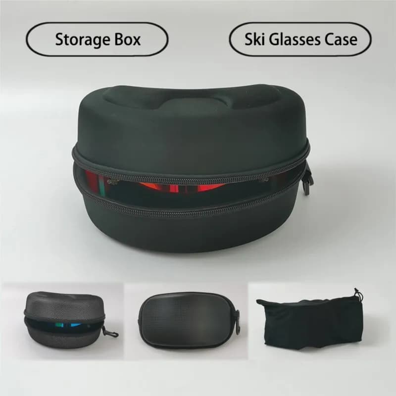 Water Resistant Eyewear Organizer Box, Portable Goggle Bag, Fit Ski Racing Motorcycle Sports Protective Glasses