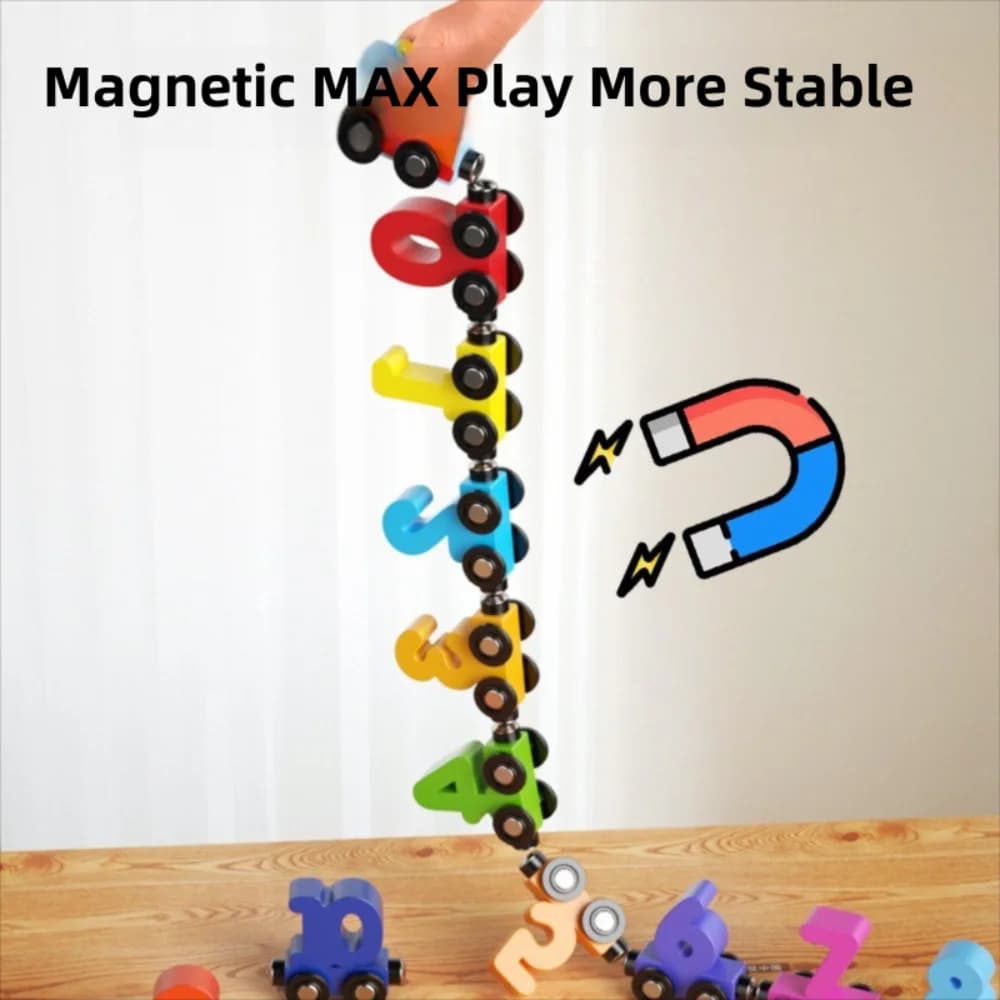 12 pz/set nuovo numero magnetico treno treno digitale in legno colorato modello Montessori cognizione blocchi educativi regalo