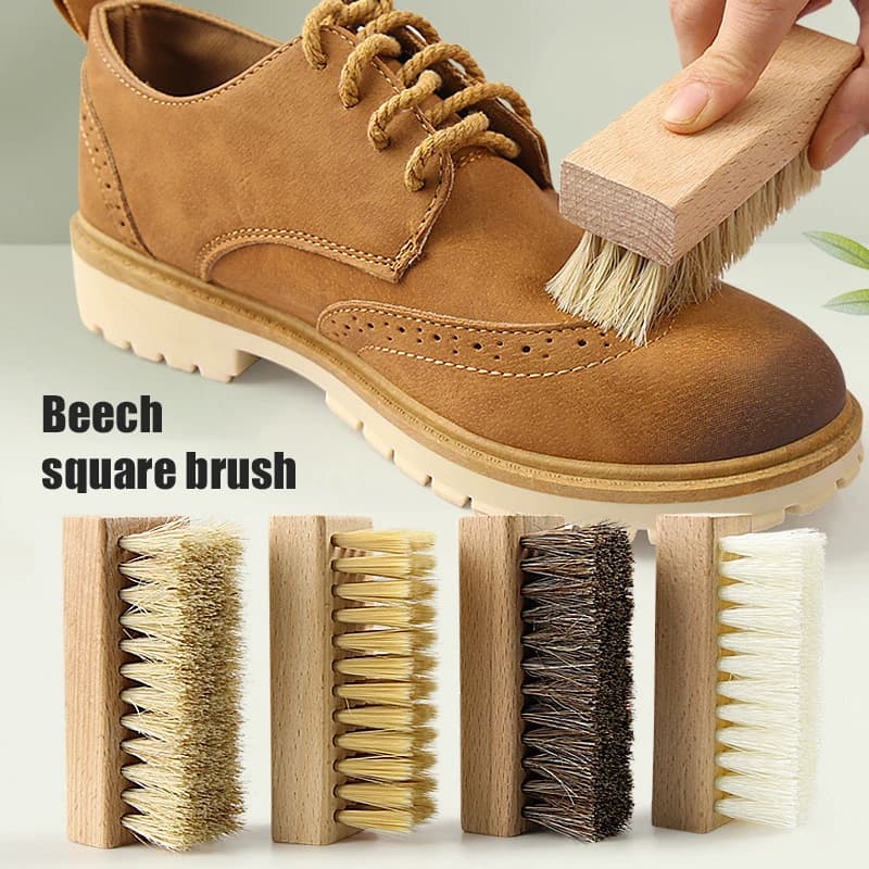 Spazzola per scarpe con setole di maiale per pantofole Spazzola per scarpe da ginnastica Spazzole per pulizia scarpe Detergente per spazzole per stivali Spazzola per scarpe con manico in legno