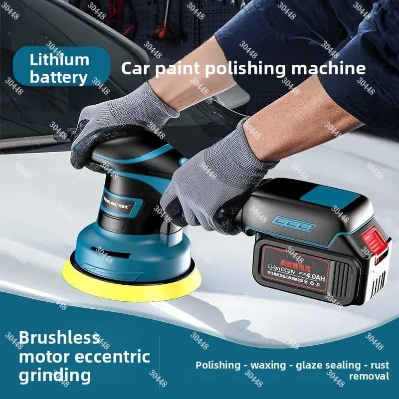 Mini Lucidatrice Elettrica Portatile Senza Fili per Riparazione Graffi e Lucidatura Superfici Auto, Lucidatrice Eccentrica per Uso Domestico