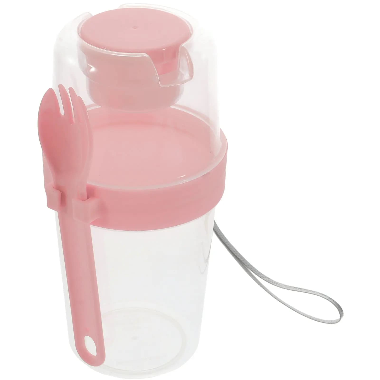 Set da 1 Contenitore Portatile a Doppio Strato per Overnight Oats con Cucchiaio, Ermetico e Anti-perdita, per Preparazione Pasti, Yogurt e Cereali