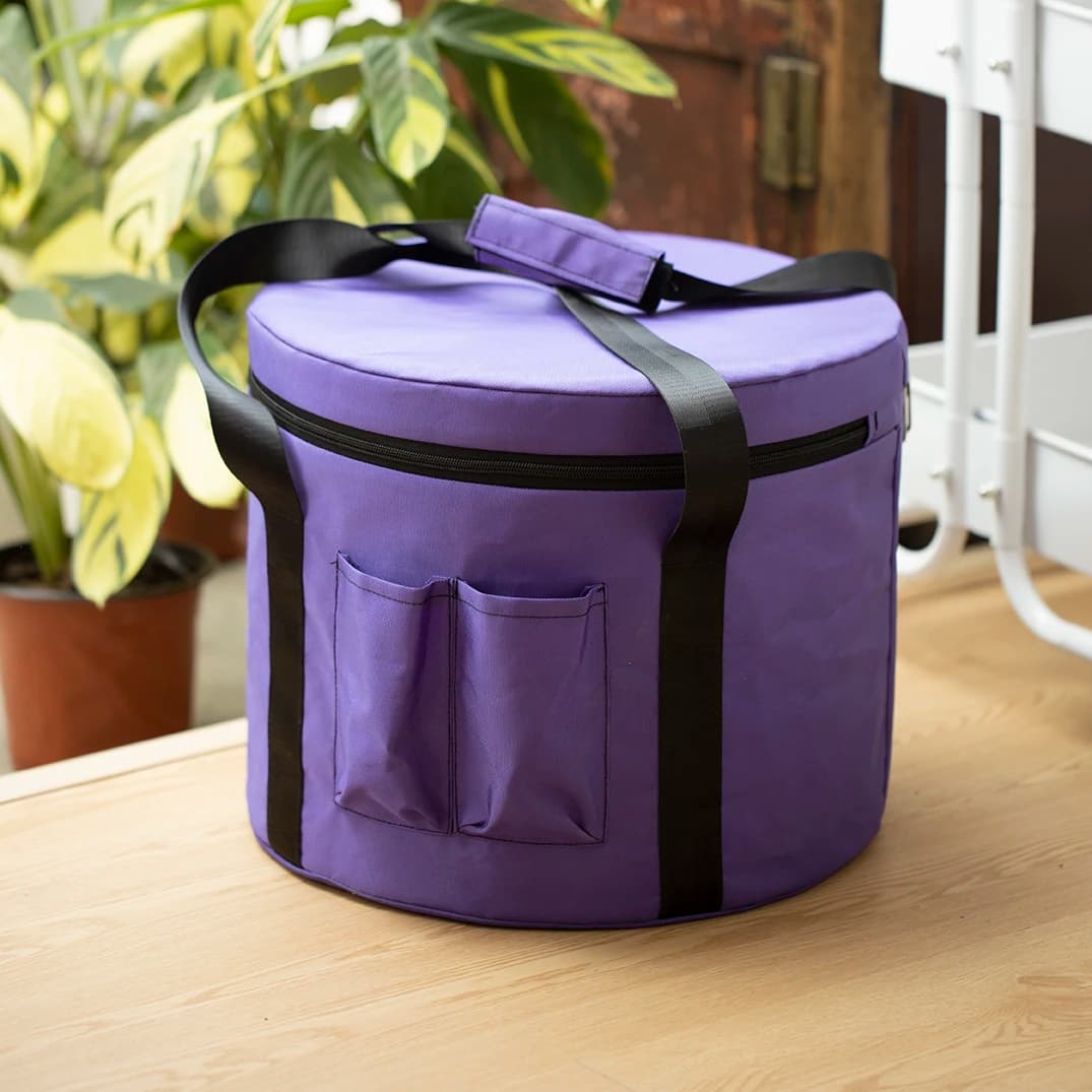 Hye-eun 14 inch Canvas Bag for Quartz Crystal Singing Bowl carrier Purple Blue Black Color