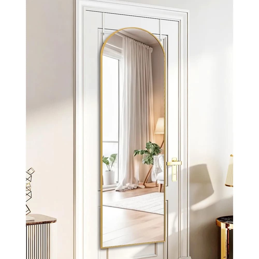 Specchio per porta a figura intera, specchio per porta a figura intera, specchio per porta dorato da bagno 48x14, specchio lungo