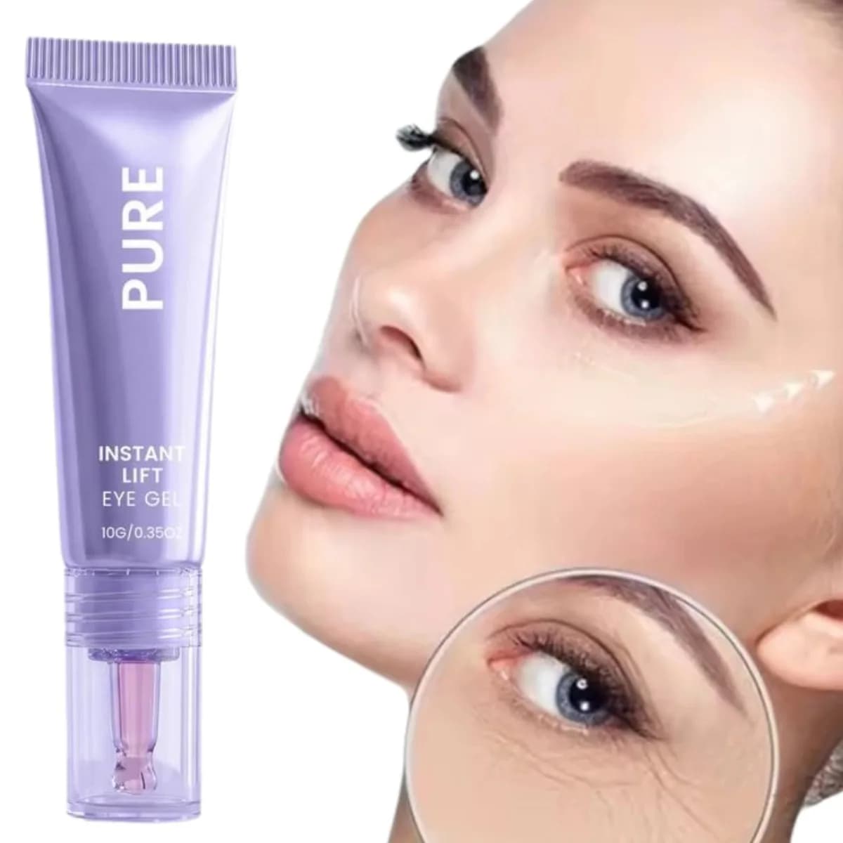 PURE Instant Lift Eye Gel Collagen Peptides Lifting Firming Wrinkle Repair Massager Cream Long Lasting Moisturizing Skincare