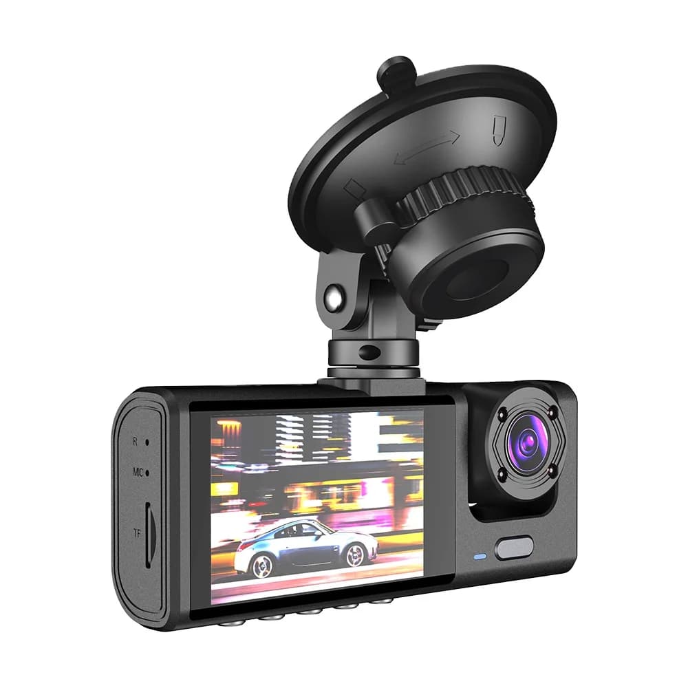 Cam Car DVR HD 1080P Dash Camera 3 lenti 2.0 pollici IPS Videoregistratore Ciclo Dashcam Specchio Registratore di guida Visione notturna