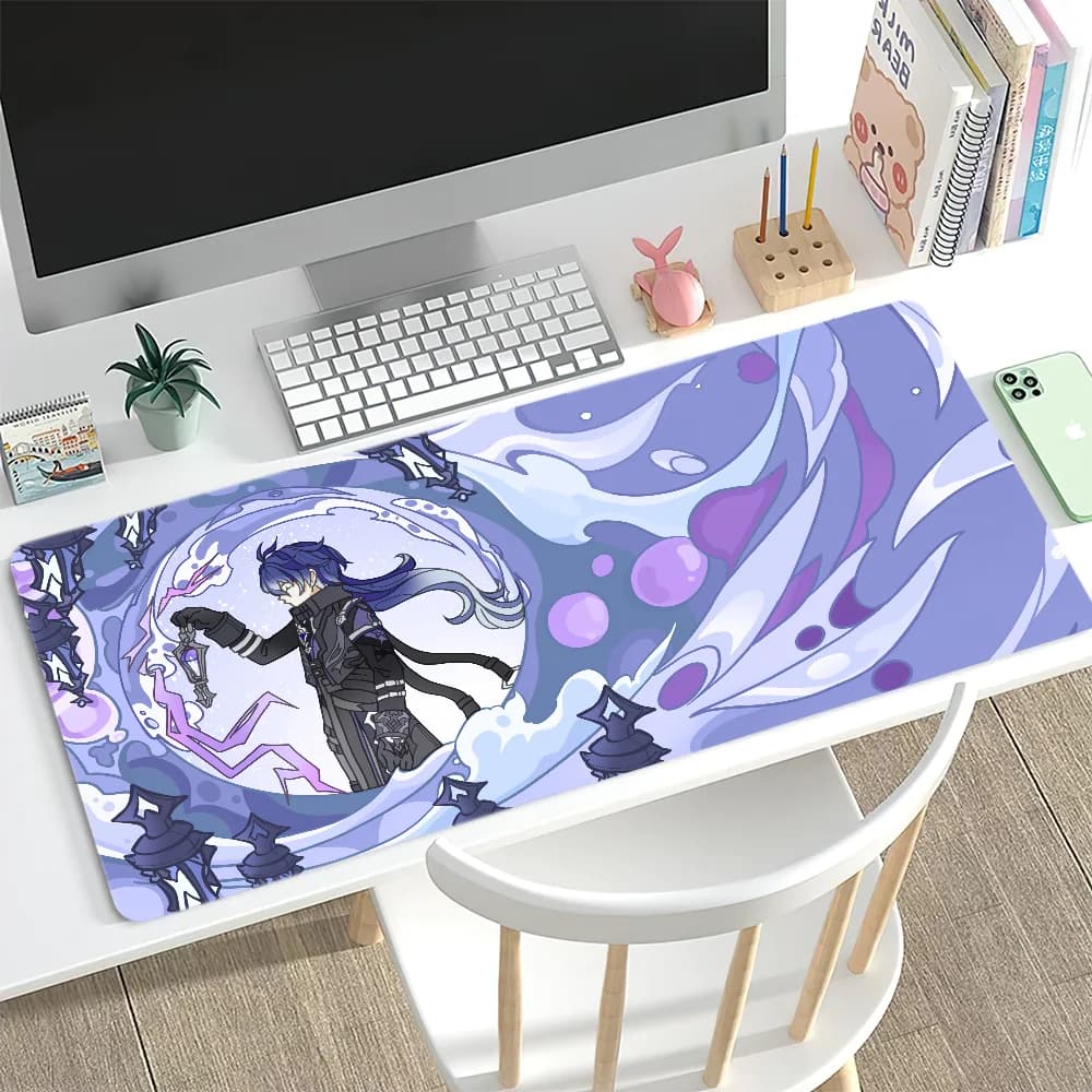 New Genshin Impact Nodkrai Varesa Mouse Pad Desk Mat Large Non-slip Anti-fray Keyboard Ergonomic Office Rubber PC Home Custom