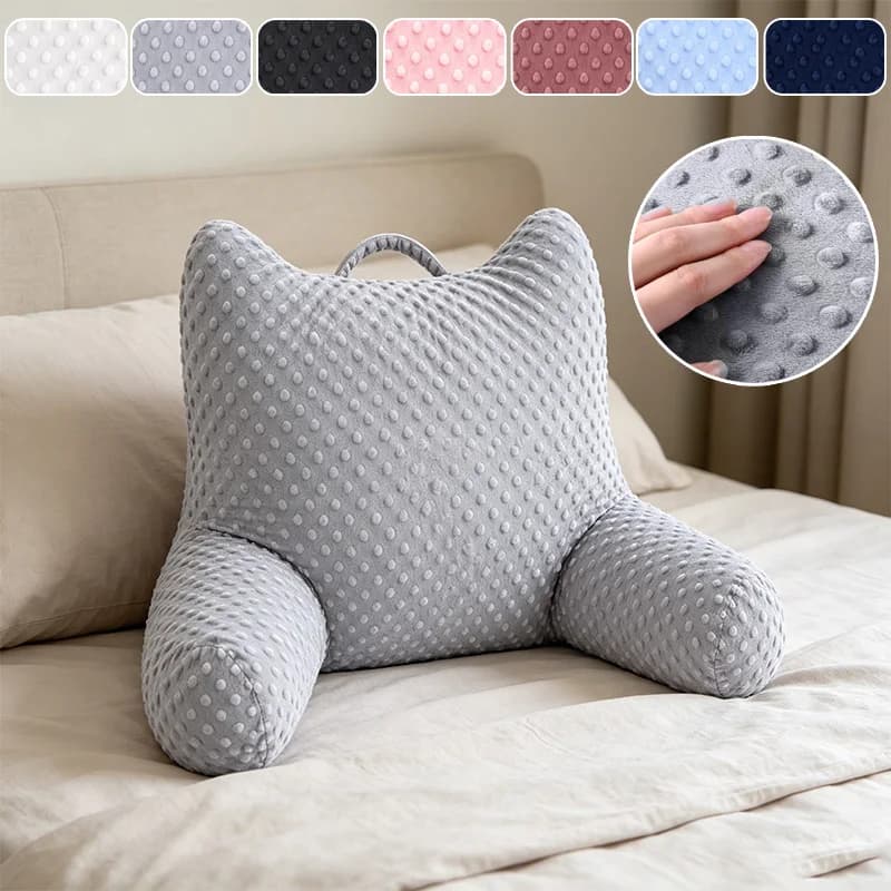 Cuscino di Supporto per Lettura con Braccioli, Cuscino Ergonomico per Schiena e Lombare con Tasca Laterale per Leggere, Guardare TV e Rilassarsi