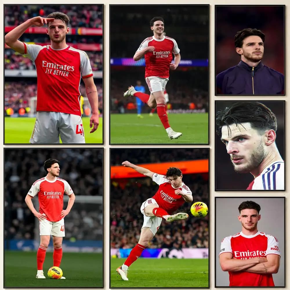 footballer D-Declan R-Rice Poster HD Self Adhesive Wall Poster Waterproof Removable No Fade for Bedroom Living Room Decor