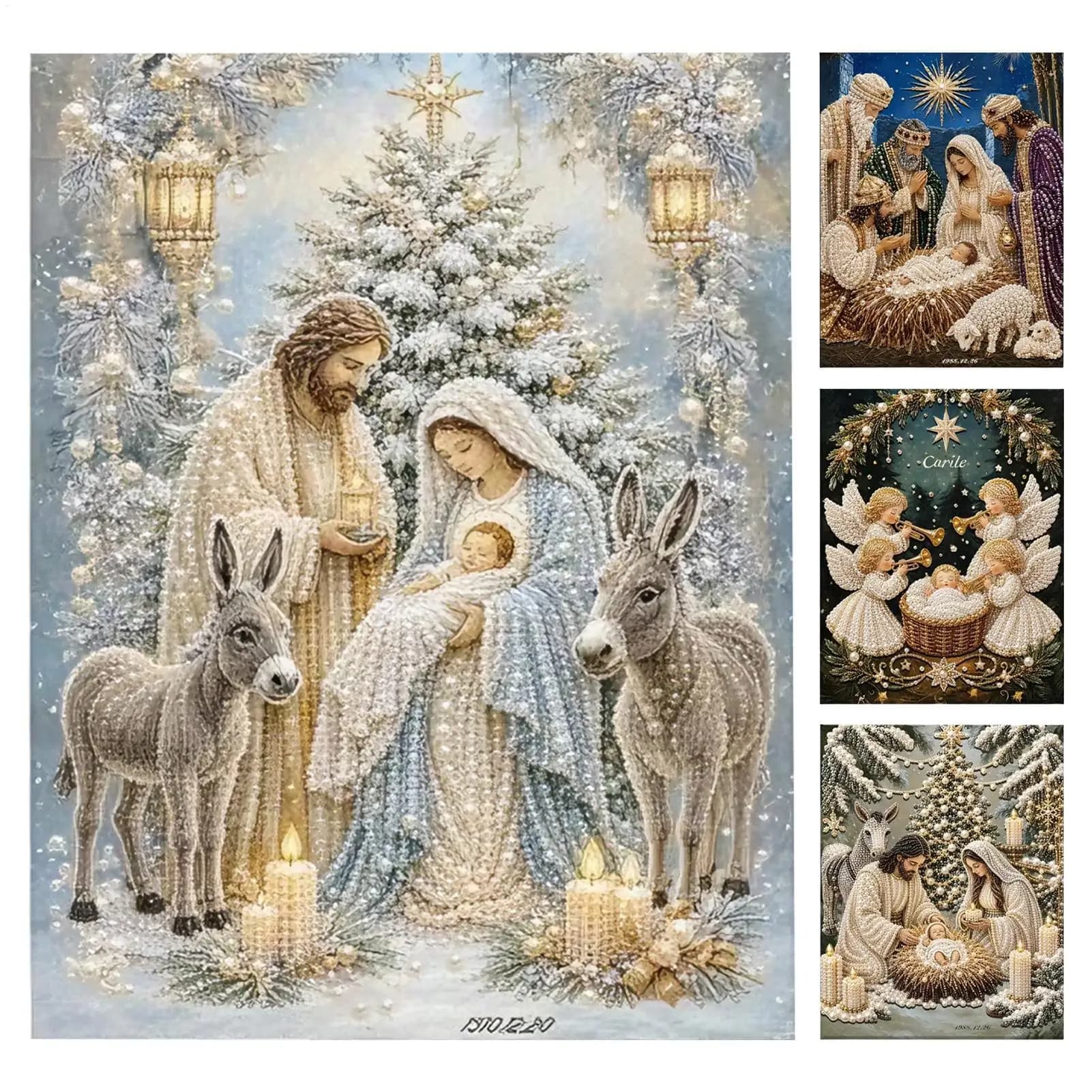 The Nativity Scene Pearl Art Making Kit DIY Diamond Painting Kit Christmas Decorations Jesus Christ Diamond Painting Xmas Gifts