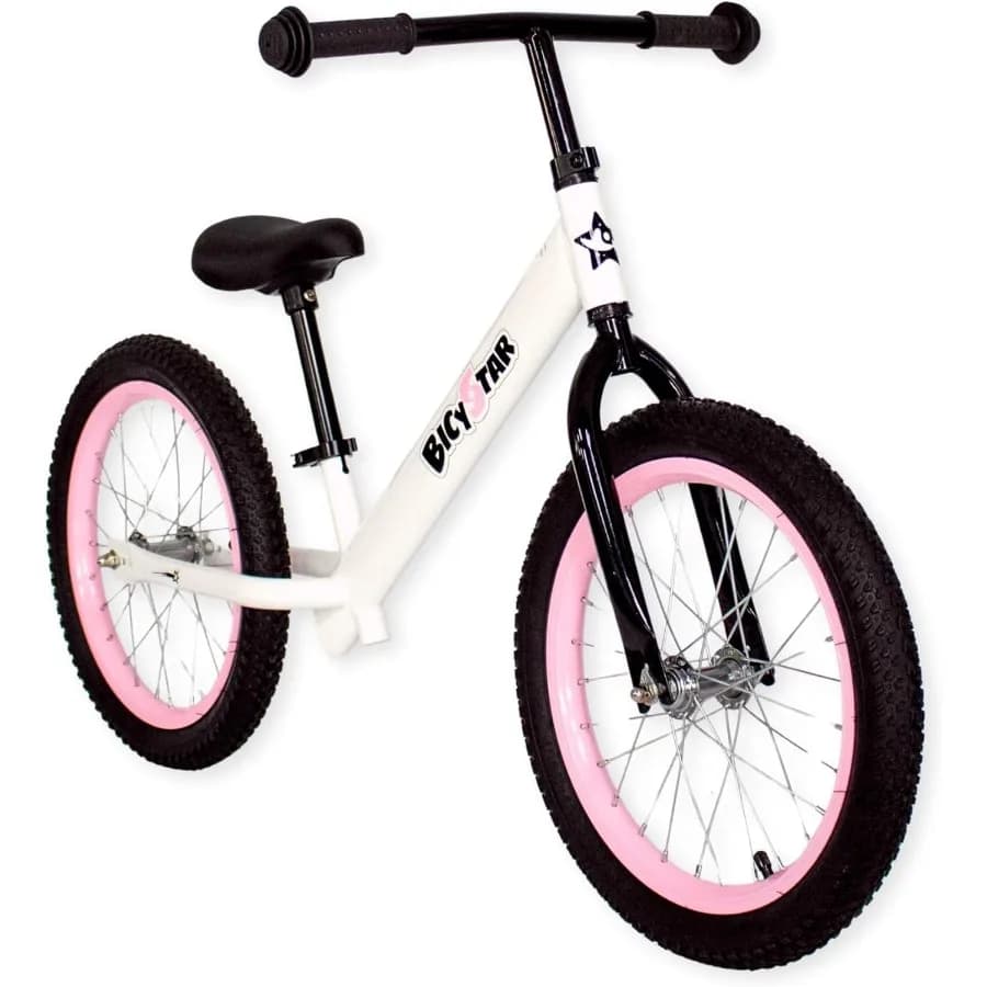 Balance Bike da 16 pollici per 5-8 anni, senza pedali, pneumatici ad aria, poggiapiedi, altezza regolabile per ragazzi e ragazze grandi